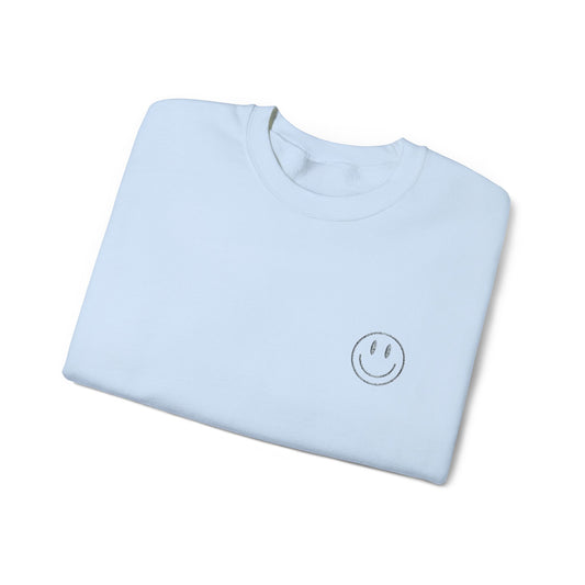 Smiley Face Embroidered Crewneck