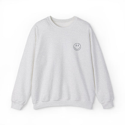 Smiley Face Embroidered Crewneck