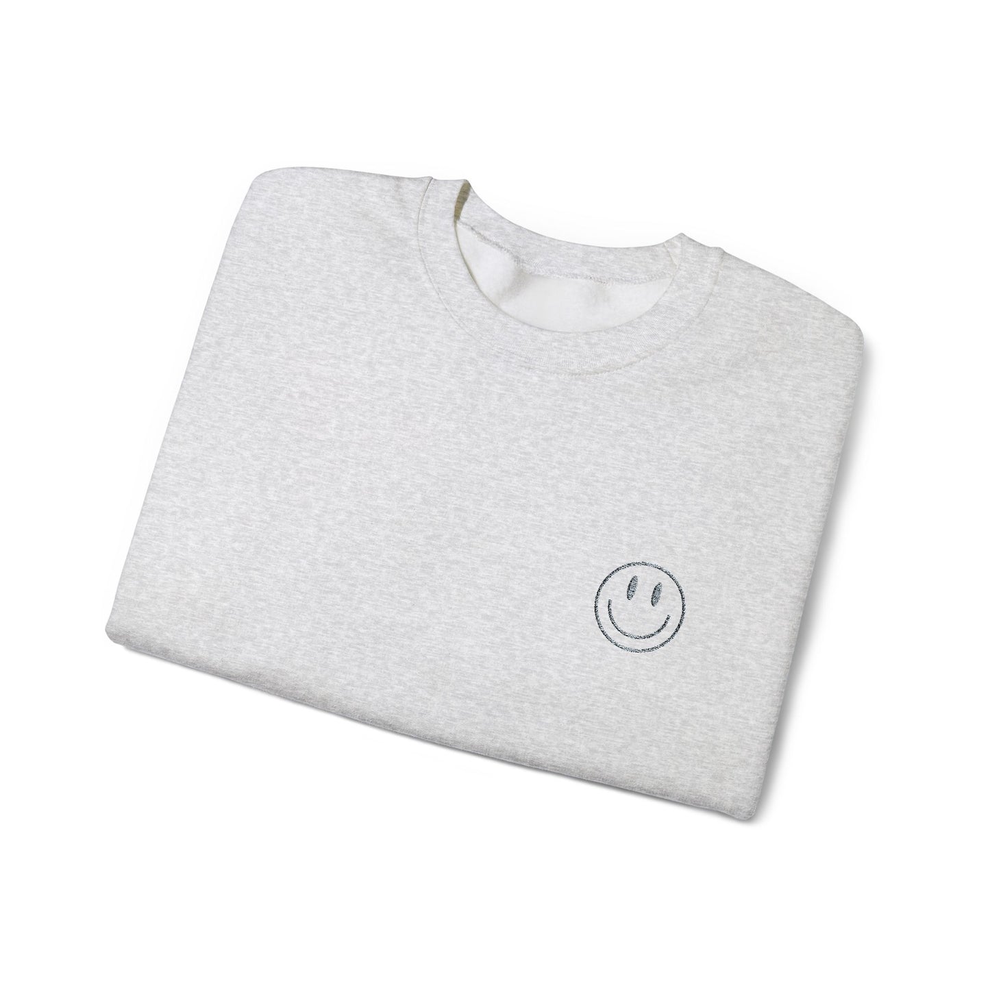 Smiley Face Embroidered Crewneck