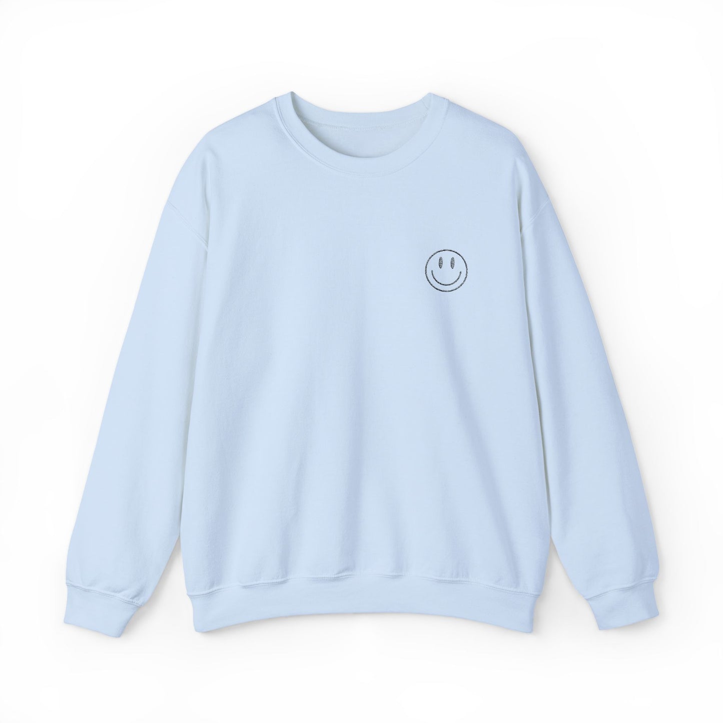 Smiley Face Embroidered Crewneck