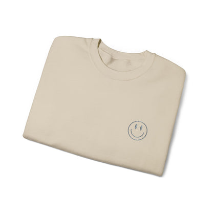 Smiley Face Embroidered Crewneck