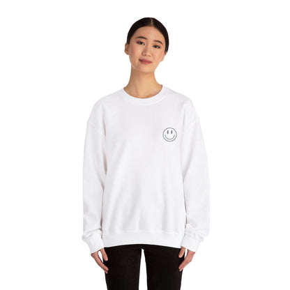 Smiley Face Embroidered Crewneck