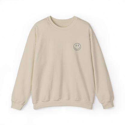 Smiley Face Embroidered Crewneck